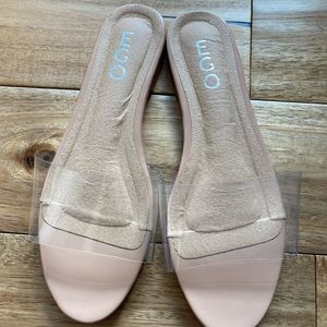 Acrylic slide sandals